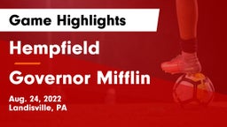 Hempfield  vs Governor Mifflin  Game Highlights - Aug. 24, 2022