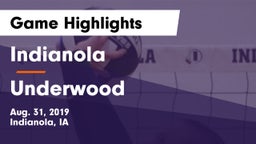Indianola  vs Underwood  Game Highlights - Aug. 31, 2019