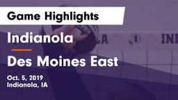 Indianola  vs Des Moines East  Game Highlights - Oct. 5, 2019