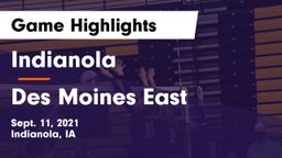 Indianola  vs Des Moines East  Game Highlights - Sept. 11, 2021