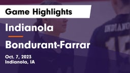 Indianola  vs Bondurant-Farrar  Game Highlights - Oct. 7, 2023