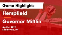 Hempfield  vs Governor Mifflin  Game Highlights - April 4, 2022