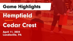 Hempfield  vs Cedar Crest  Game Highlights - April 11, 2024