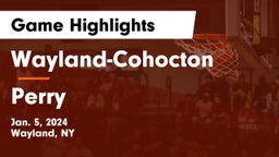 Wayland-Cohocton  vs Perry  Game Highlights - Jan. 5, 2024