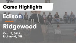 Edison  vs Ridgewood  Game Highlights - Oct. 15, 2019