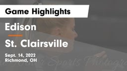 Edison  vs St. Clairsville  Game Highlights - Sept. 14, 2022
