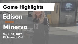 Edison  vs Minerva  Game Highlights - Sept. 10, 2022