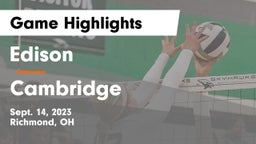 Edison  vs Cambridge  Game Highlights - Sept. 14, 2023