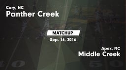 Matchup: Panther Creek vs. Middle Creek  2016