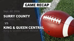 Recap: Surry County  vs. King & Queen Central  2016