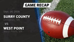 Recap: Surry County  vs. West Point  2016