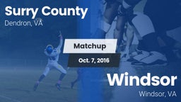 Matchup: Surry County High vs. Windsor  2016