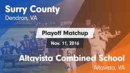 Matchup: Surry County High vs. Altavista Combined School  2016
