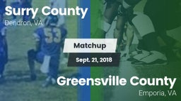 Matchup: Surry County High vs. Greensville County  2018