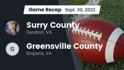 Recap: Surry County  vs. Greensville County  2022