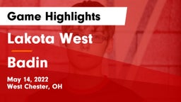 Lakota West  vs Badin  Game Highlights - May 14, 2022