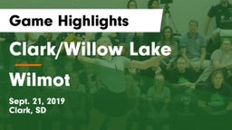 Clark/Willow Lake  vs Wilmot  Game Highlights - Sept. 21, 2019
