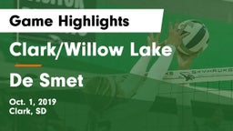 Clark/Willow Lake  vs De Smet Game Highlights - Oct. 1, 2019