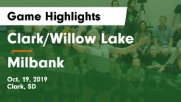 Clark/Willow Lake  vs Milbank  Game Highlights - Oct. 19, 2019