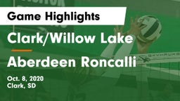 Clark/Willow Lake  vs Aberdeen Roncalli  Game Highlights - Oct. 8, 2020
