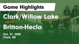 Clark/Willow Lake  vs Britton-Hecla Game Highlights - Oct. 27, 2020