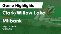 Clark/Willow Lake  vs Milbank  Game Highlights - Sept. 1, 2022
