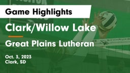 Clark/Willow Lake  vs Great Plains Lutheran  Game Highlights - Oct. 3, 2023