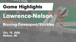 Lawrence-Nelson  vs Bruning-Davenport/Shickley  Game Highlights - Oct. 15, 2020
