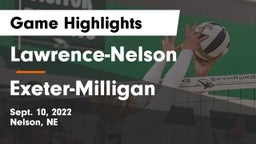 Lawrence-Nelson  vs Exeter-Milligan  Game Highlights - Sept. 10, 2022