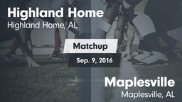 Matchup: Highland Home High vs. Maplesville  2016