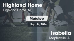 Matchup: Highland Home High vs. Isabella  2016