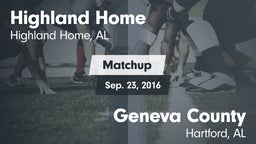 Matchup: Highland Home High vs. Geneva County  2016