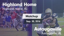 Matchup: Highland Home High vs. Autaugaville  2016
