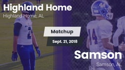 Matchup: Highland Home High vs. Samson  2018