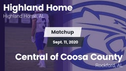 Matchup: Highland Home High vs. Central of Coosa County  2020