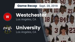 Recap: Westchester  vs. University  2018
