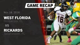 Recap: West Florida  vs. Rickards  2016