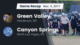 Recap: Green Valley  vs. Canyon Springs  2017