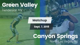 Matchup: Green Valley High vs. Canyon Springs  2018