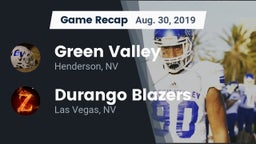 Recap: Green Valley  vs. Durango  Blazers 2019