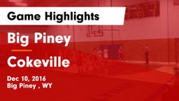Big Piney  vs Cokeville  Game Highlights - Dec 10, 2016