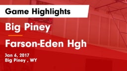 Big Piney  vs Farson-Eden Hgh Game Highlights - Jan 6, 2017