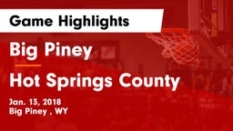 Big Piney  vs Hot Springs County  Game Highlights - Jan. 13, 2018