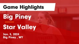 Big Piney  vs Star Valley  Game Highlights - Jan. 5, 2024