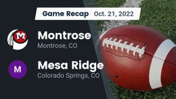 Recap: Montrose  vs. Mesa Ridge  2022