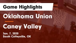 Oklahoma Union  vs Caney Valley Game Highlights - Jan. 7, 2020