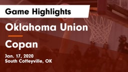 Oklahoma Union  vs Copan Game Highlights - Jan. 17, 2020