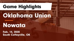 Oklahoma Union  vs Nowata Game Highlights - Feb. 14, 2020