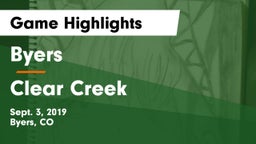 Byers  vs Clear Creek Game Highlights - Sept. 3, 2019