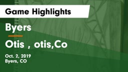 Byers  vs Otis , otis,Co Game Highlights - Oct. 2, 2019
